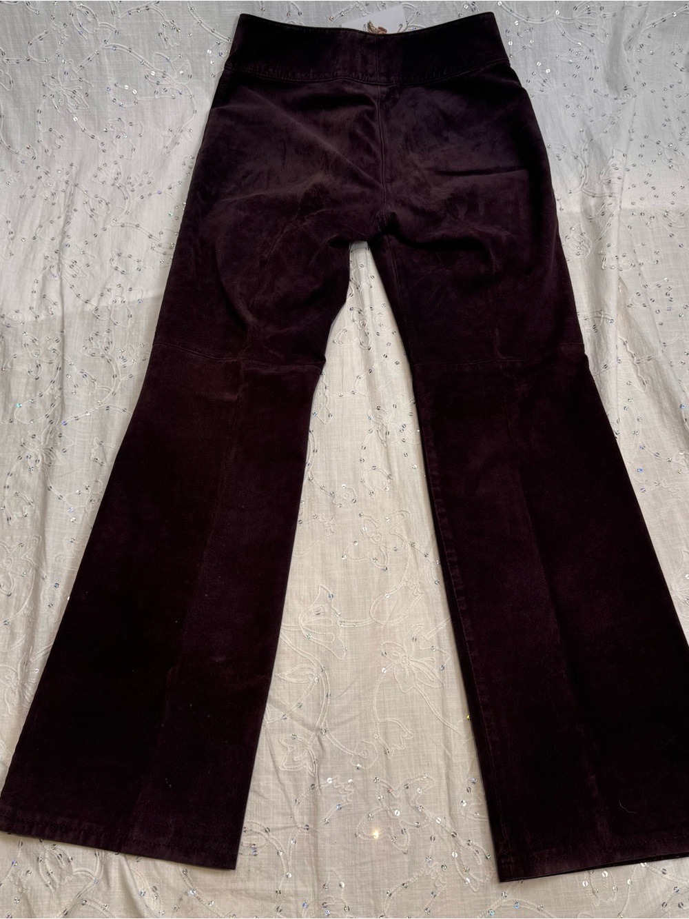 Vintage 90s Skott’s Suede Bootcut Pants Deep Plum Color– Size 4 ( 32” Waist) - Picture 5 of 9